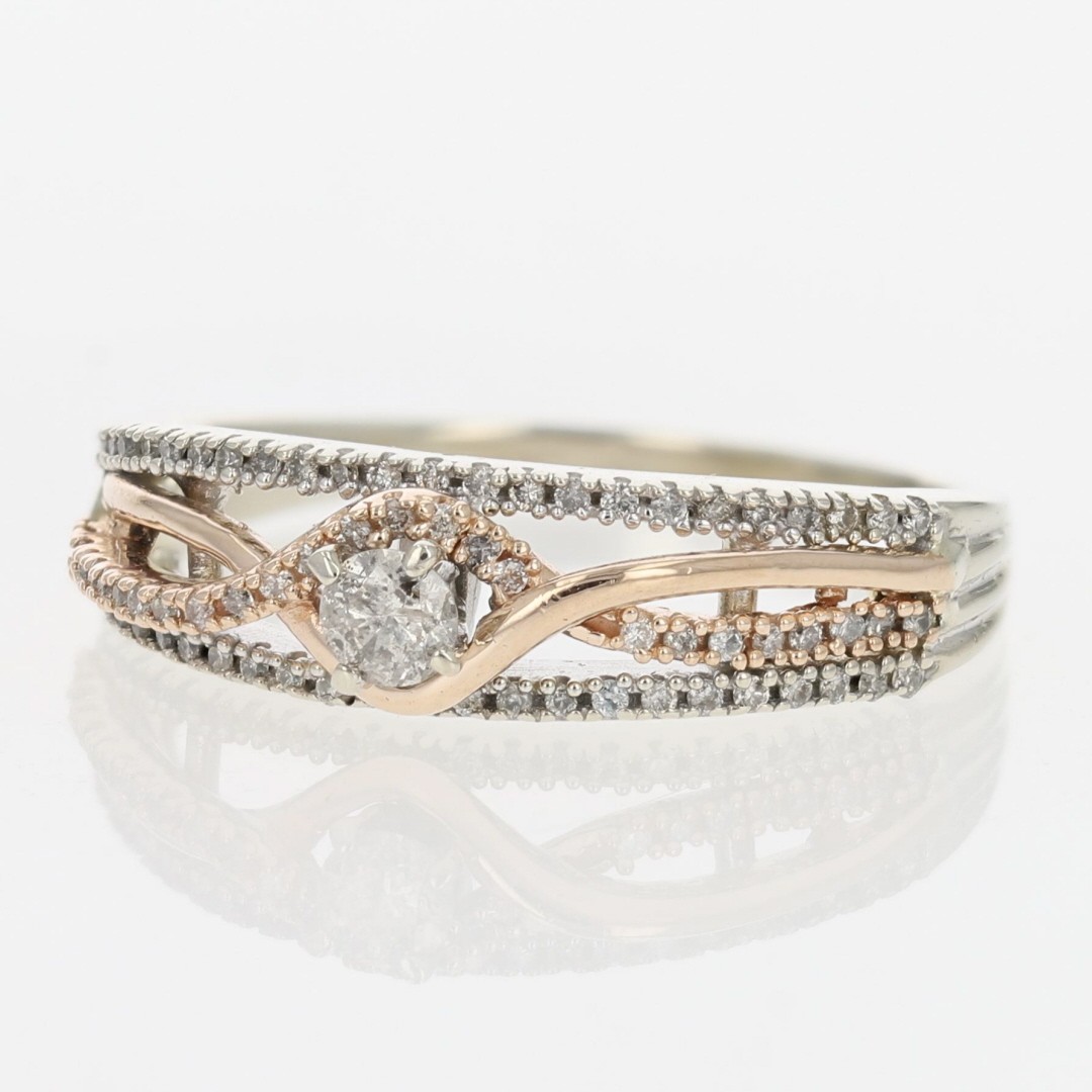 .32ctw Round Diamond Split-Shank Engagement Ring … - image 3