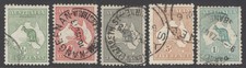 SG 1-3 , 8 & 11 Australia 1913-14. Good to fine used CAT £90