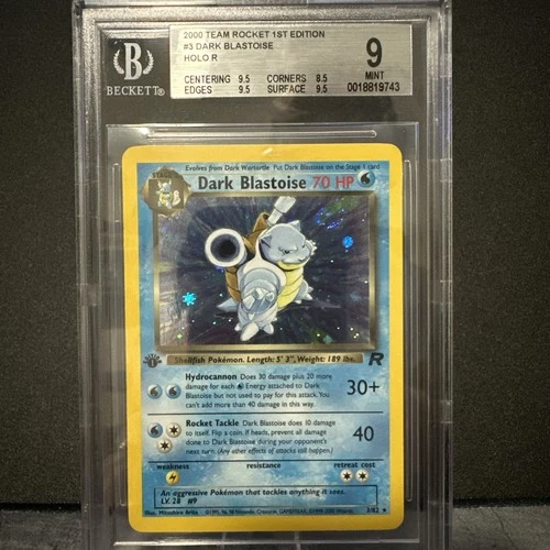 2000 Team Rocket 1st Edition Dark Blastoise #3 Holo Rare BGS 9