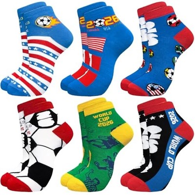 6 Pairs Ankle Socks for Women Men Novelty Gifts For Women Halloween Red Blue