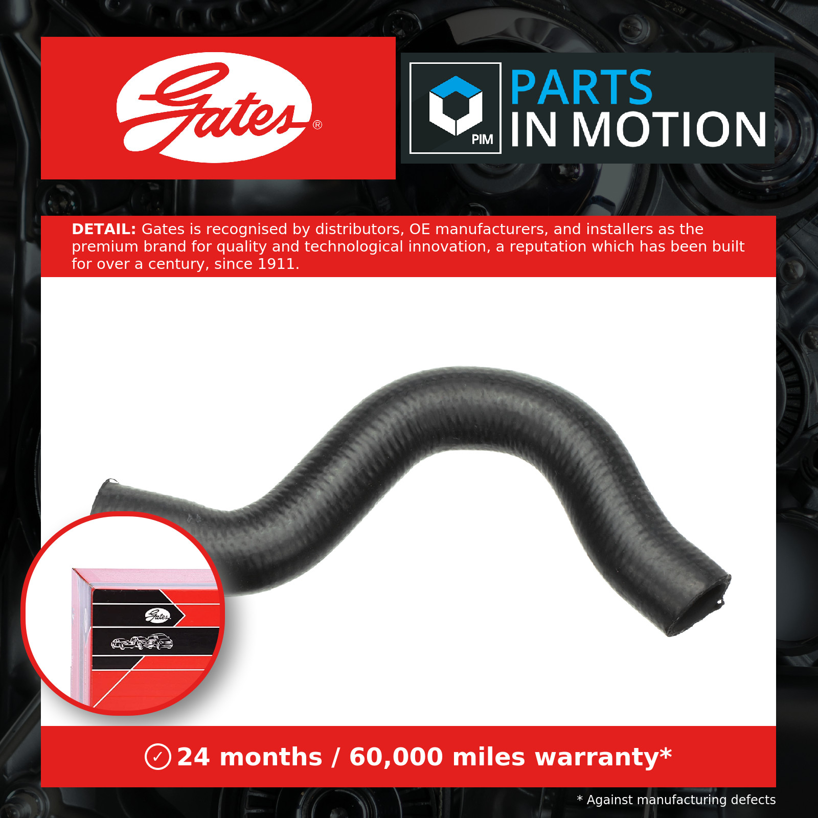 Gates 22251 Radiator Hose Upper Cooling System Fits Hyundai Mitsubishi Volvo - Image 11
