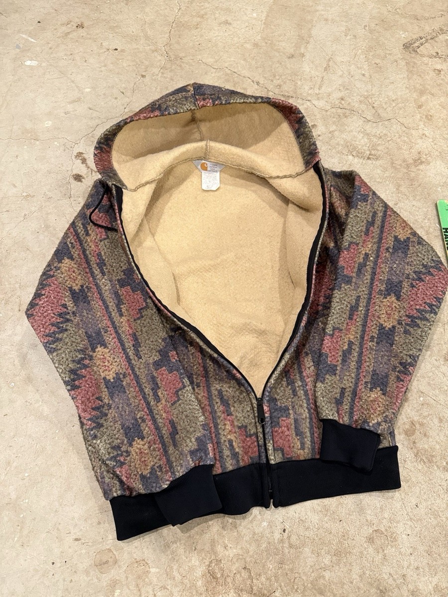 Vintage Carhartt 401 Hooded Jacket Size Large Aztec Southwest