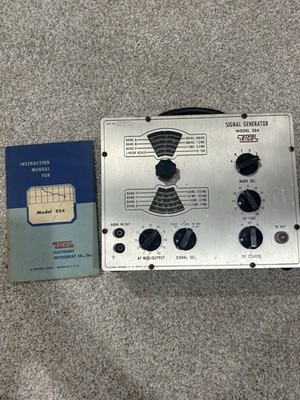 Vintage EICO 324 Signal Generator RF Radio Alignment Tester w/ Manual Powers On