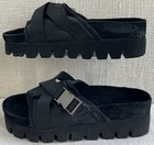 Birkenstock? Women’s Black Nylon Buckle Vibram Flatform Sole Slide Sandals US 7 — photo 2