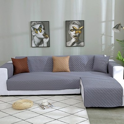 JIABOLANG Double Side L Shape Couch Cover Sectional Sofa Covers Set Chaise Co...