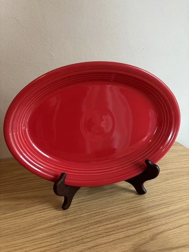 Fiestaware SCARLET Red Oval Serving Platter   13 5/8 x 9 1/2  Excellent Cond.