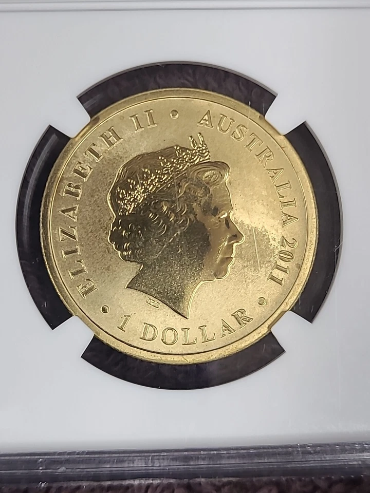 2011-P Australia $1 Queens 85th Birthday-NGC-MS70-1ST day issue 17 Known In NGC  - Image 3 of 4