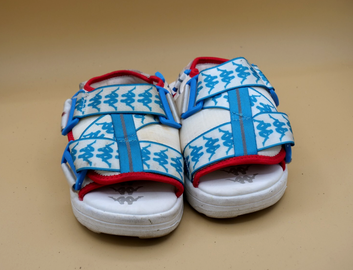 KAPPA Lapis 222 BANDA MITEL 2 Slide Sandals White/Red/ Size  display picture 2