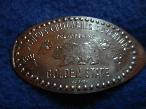 Disney California Adventure Pre-Opening Coin - Golden State Pressed Quarter Retd