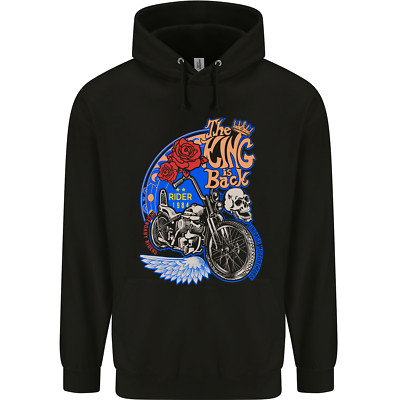 King is Back Custom Chopper Biker Motorrad Herren 80 % Baumwolle Hoodie