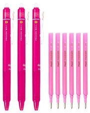 Pilot FriXion Ball Knock Erasable Gel Ink Pens Extra Fine 0.5mm Pink Set