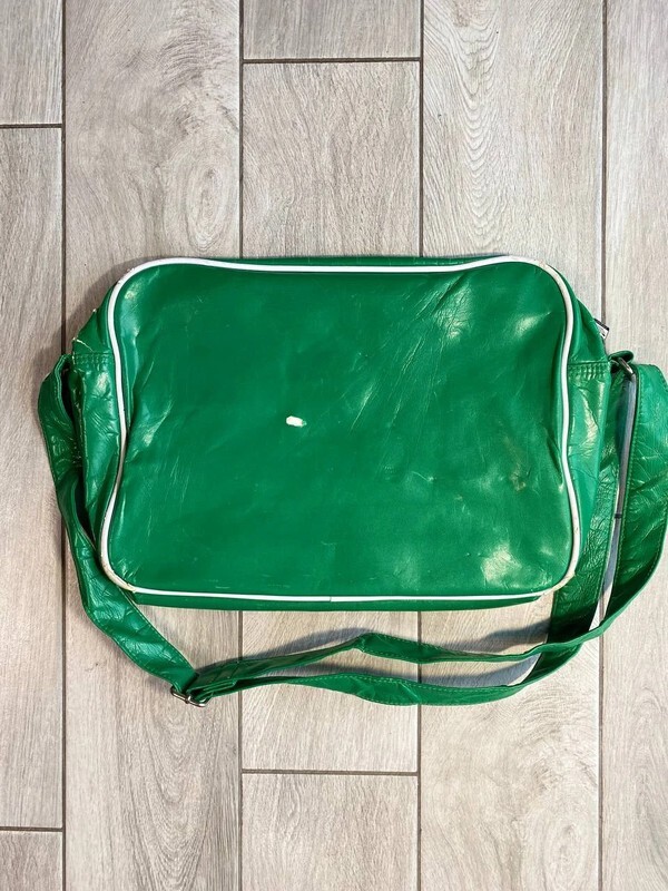 Vintage Adidas Unisex Messenger Bag Green Trefoil Logo