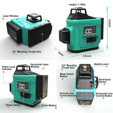 Self-leveling Laser Level 3D Horizontal Vertical Cross Line Laser Level 100 Feet
