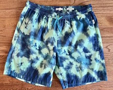 Onia Mens Swim Trunks Bathing Suit Shorts Print Sz XLarge Multi Color 7"