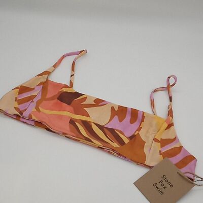 Stone Fox Swim Bikini Top Womens XL Samay Bralette Swim Floral Tropic Print XL
