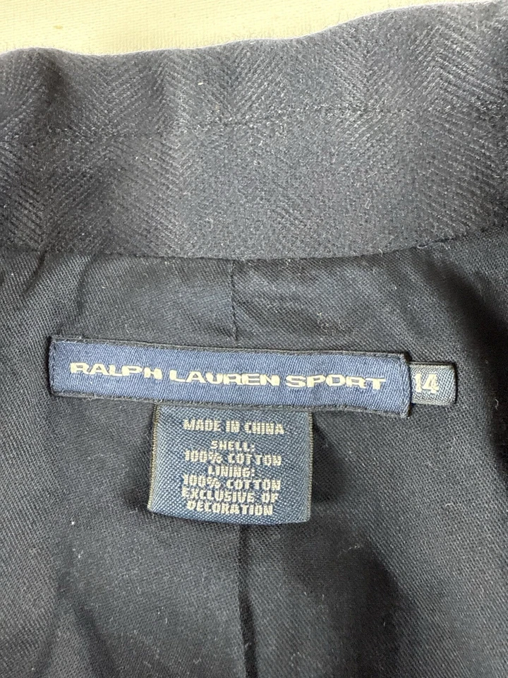 De colección. Blazer Ralph Lauren Sport Etiqueta Azul Para Mujer Yate Náutico Azul Marino Talla 14 Foto 2 de 4