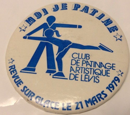 Vintage 2" Promo Button Pinback CLUB DE PATINAGE ARTISTIQUE LEVIS Macaron 1979 - 第 1/8 張圖片