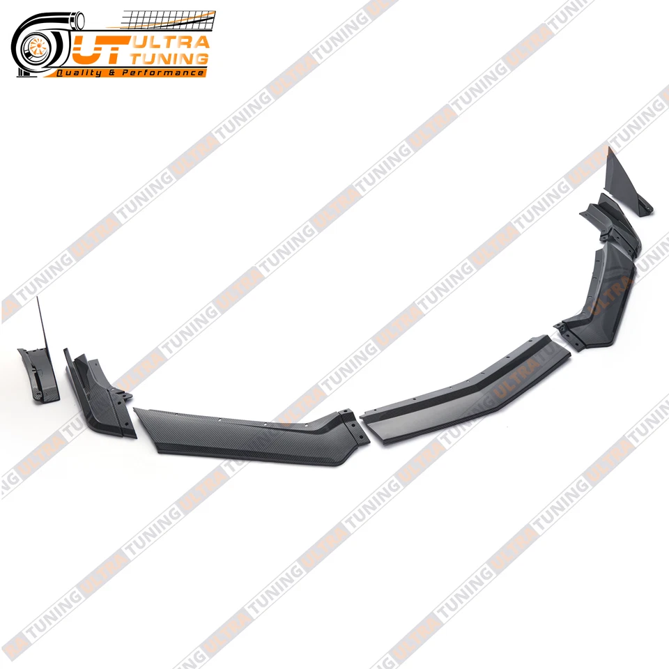 For Chevrolet Corvette C8 Z51 STG 2020-2025 Front Bumper Lip Carbon Fiber Look Foto 4 de 4