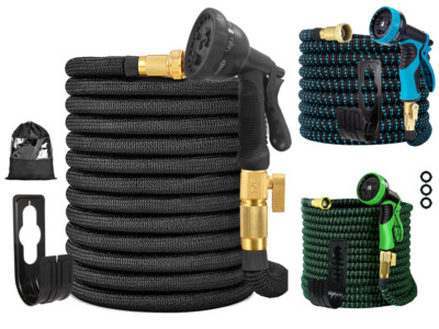 Garden Hose Deluxe Expandable Flexible Water Hose Pray Nozzle 7.5/15/22.5/30/45m
