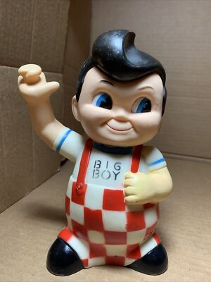 Vintage Bob's BIG BOY Plastic Coin Piggy Bank - MISSING BURGER