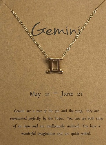 NEW WOMAN'S GOLD ZODIAC SIGN GEMINI 