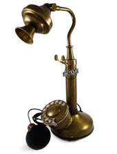 Antique Finished Rotary Dial Designer Telephone Brass Phone Studio D&eacute;cor Home