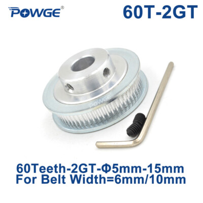 GT2/2GT 60 Teeth Timing Pulley Bore 5-15mm for Belt Width 6/10mm 2GT 60teeth 60T
