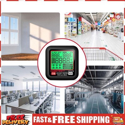 RCD GFCI Voltage Tester Large Display Outlet Checker Intelligent Leakage Testing