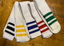 1-Pair TUBE SOCKS STRIPED 24 INCHES LONG SOCKS OLD SCHOOL