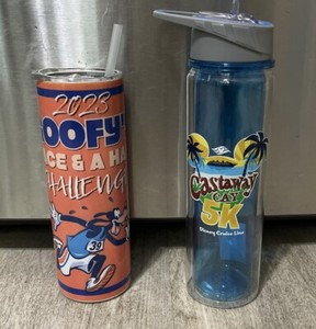 RunDisney Marathon Goody’s Race 39.3 Challenge Castaway Cay 5K Water Bottle Lot