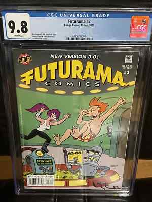FUTURAMA #3 CGC 9.8- Bongo Comics Group 2001 White Pages