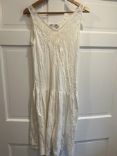 Vintage Eve Stillman Ivory Cotton  Gauze Nightgown Dress Negligee Sz M