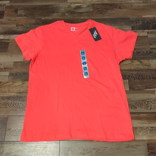 Zedernholz State T-Shirt Herren groß rot kurzärmelig Baumwolle kurzärmelig V-Ausschnitt