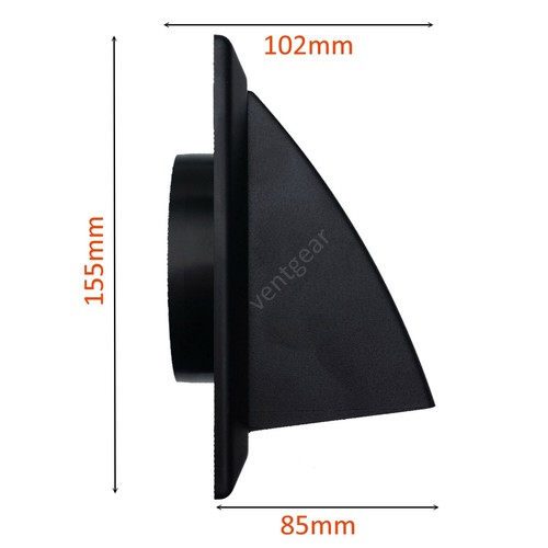 Kit sfiato asciugatrice 100mm tondo 4" rigido passante parete con cappuccio in Grigio - Foto 7 di 8