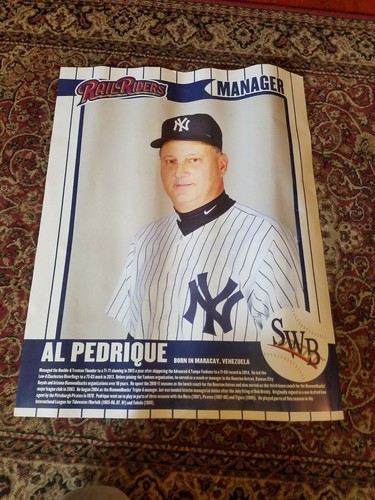Vintage AL PEDRIQUE Scranton Wilkes-Barre RailRiders Poster Manager 22" X 28" - 第 1/4 張圖片