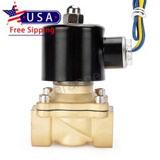 1/2" Brass Electric Solenoid Valve 12V Normally Closed Water Air Gas Fuel Oil