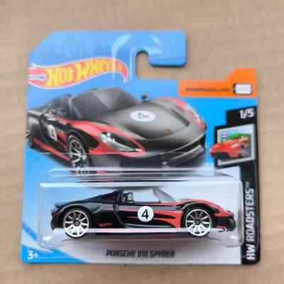 Hot Wheels SHORT CARD 2019 HW ROADSTERS PORSCHE 918 SPYDER BLACK 1