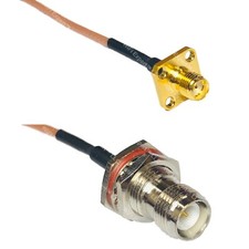 RG316 SMA FEMALE FLANGE to RP-TNC FEMALE BULKHEAD RF Cable Rapid-SHIP LOT