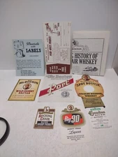 Vintage Old Mr Boston Liquor Labels & Ads Lot Whiskey Bourbon Bitters Port