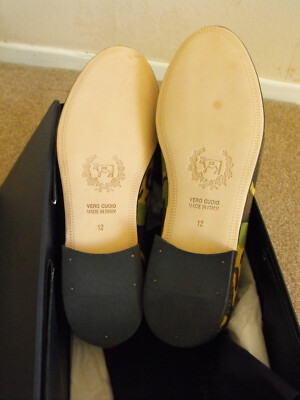 NIB Del Toro ITALY Handmade Suede Green Camouflage Loafers  display picture 2