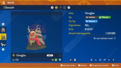Shiny Chongjian 6IV | LVL 100 | Nat Dex | Pokemon Karmesin / Purpur [Deutsch]