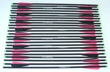 22" Pink/Black Carbon Parabolic Crossbow Bolts Weight Sorted Arrows Qty 6 - 24