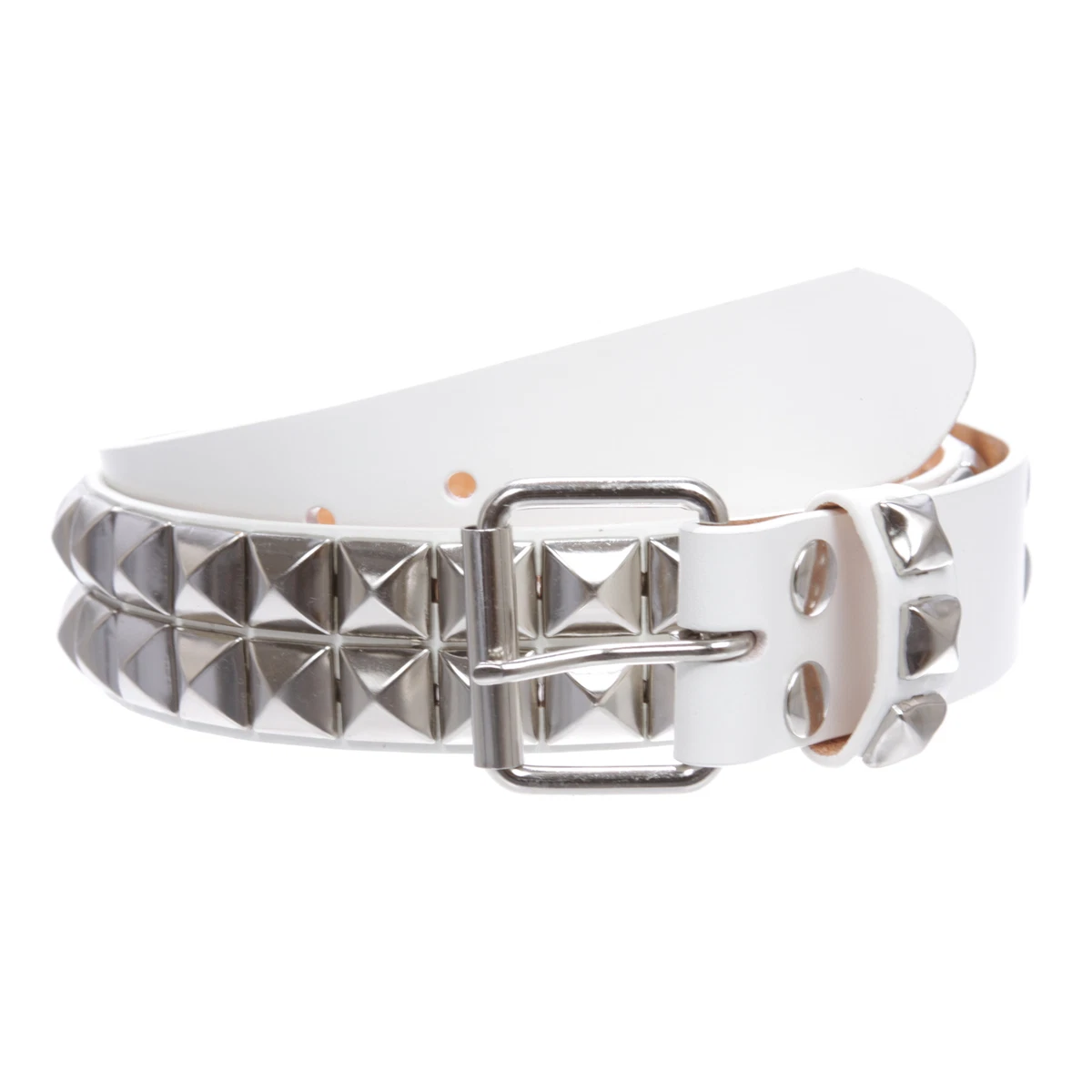 Leather Studded White Belts for Men for sale | eBay