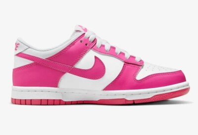 NEW Nike Dunk Low (GS) Multi Size White/Laser Fuchsia FB9109