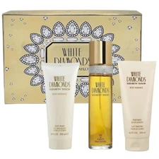 White Diamonds by Elizabeth Taylor 3pc Set 3.3 EDT + 3.3 BL + 3.3 BW Women NIB