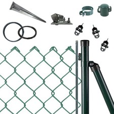 Komplettset 125 cm Maschendrahtzaun BODENHÜLSE Bausatz 1,25 Gartenzaun Gitter