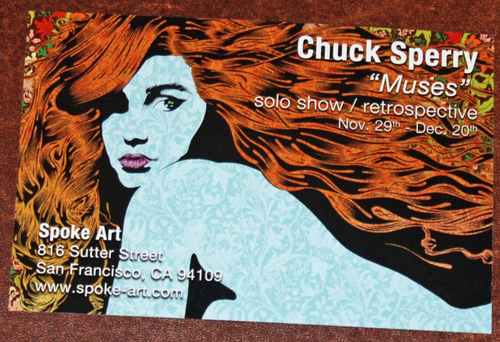 Chuck Sperry Muses Showcard Mini Print Postcard Tethys 2014 Muses Show Naiad - Picture 2 of 2