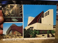 Vintage Old Postcard GEORGIA Atlanta Omni International Hotel Indoor Ice Skating