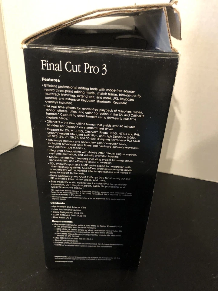 Apple Final Cut Pro 3 ACADEMIC (M8563Z/A) w/2 Licenses Complete W/Box - Image 4 of 4