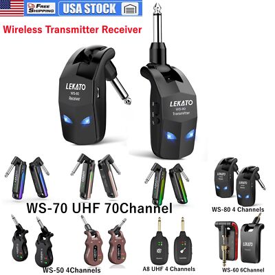 LEKATO Wireless Guitar System Transmitter Receiver System Set Rechargeable